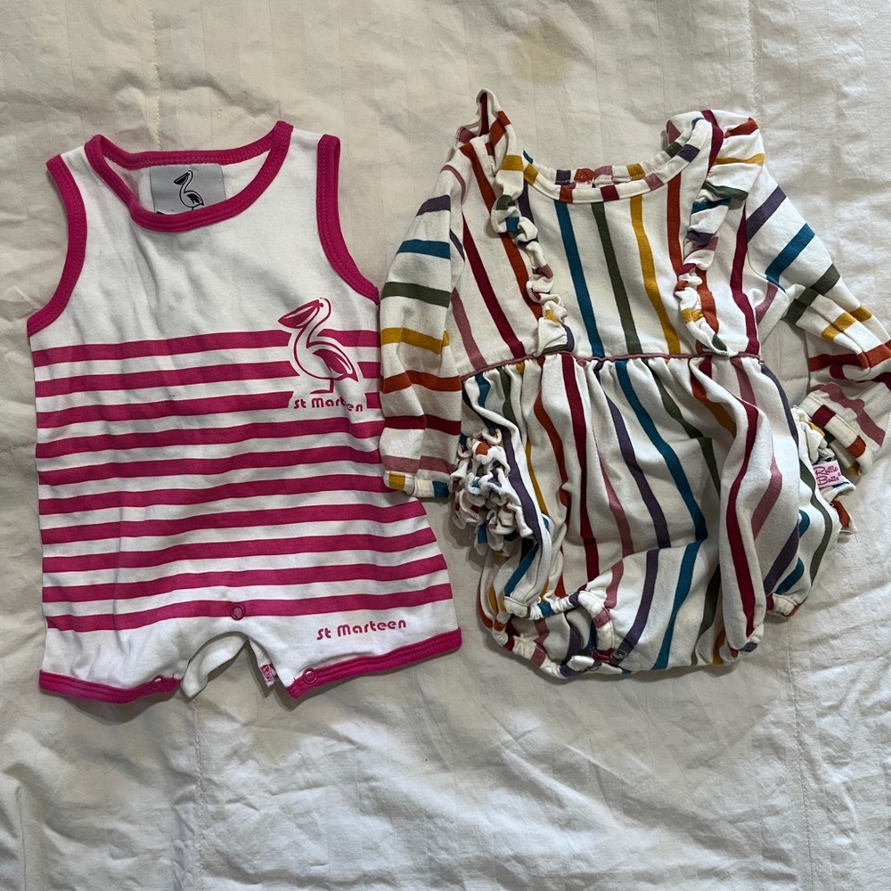 Striped Baby Romper Set